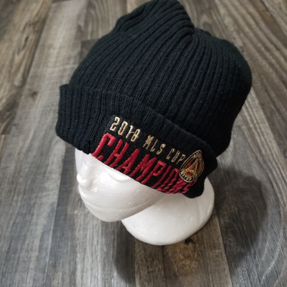 Atlanta United FC Men's New Era Cuffed Knit Beanie Hat Black Red